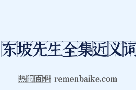 东坡先生全集近义词是什么意思的图片
